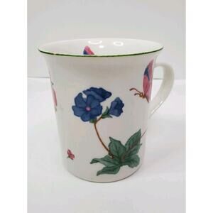 Trisa Fine Stoneware BUTTERFLIES Coffee Mug Cup 14oz cottagecore